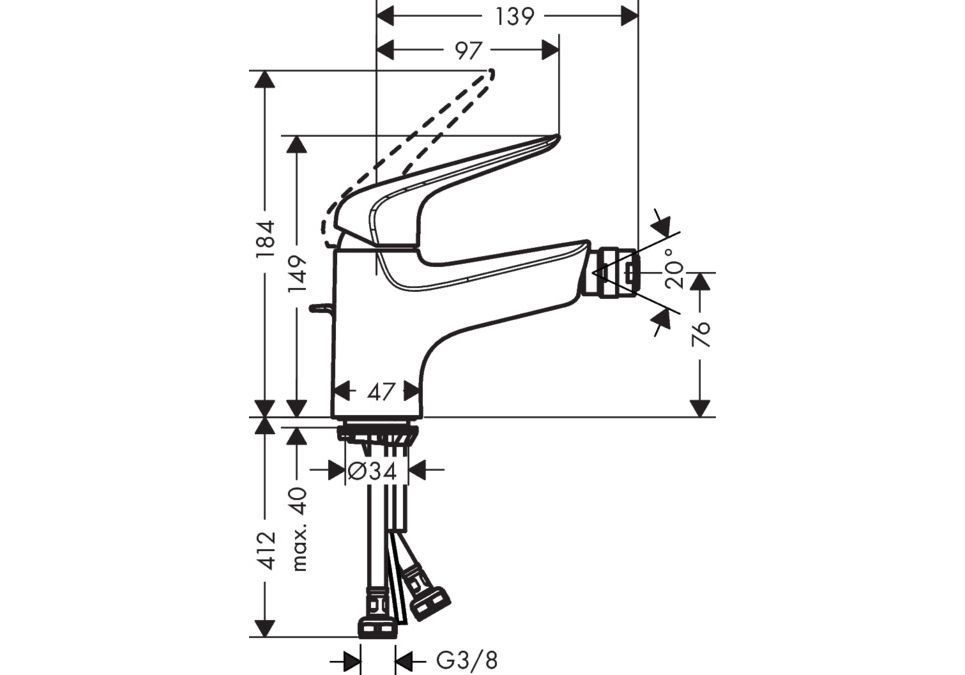 Смеситель для биде Hansgrohe Novus, 71142000