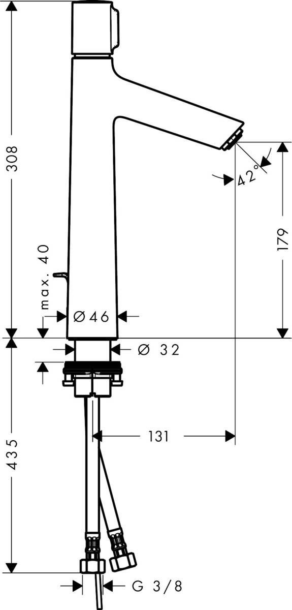 Смеситель для умывальника Hansgrohe Тalis Select S 190, 72044000