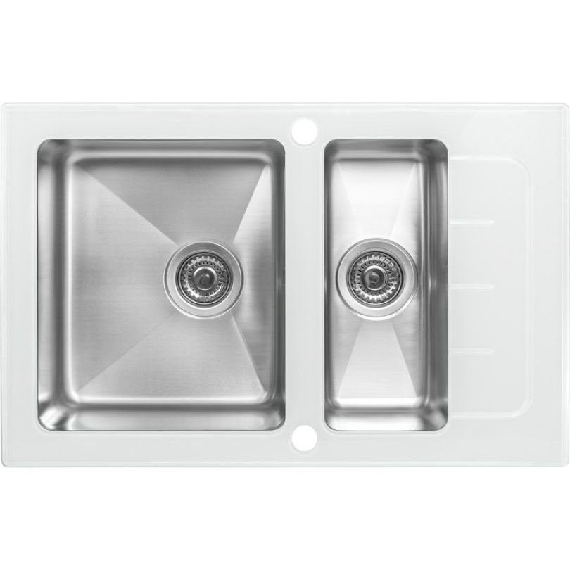 Мойка со стеклом ZorG GS 7850-2 white