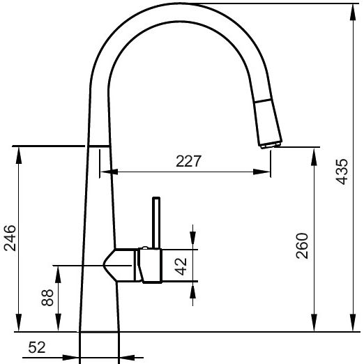 Смеситель для кухни с выдвижным изливом Ahti Kemi, KM813013