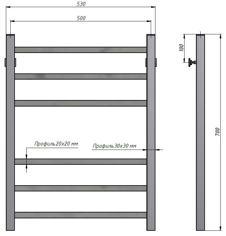 Полотенцесушитель Stinox Quatro 50x70