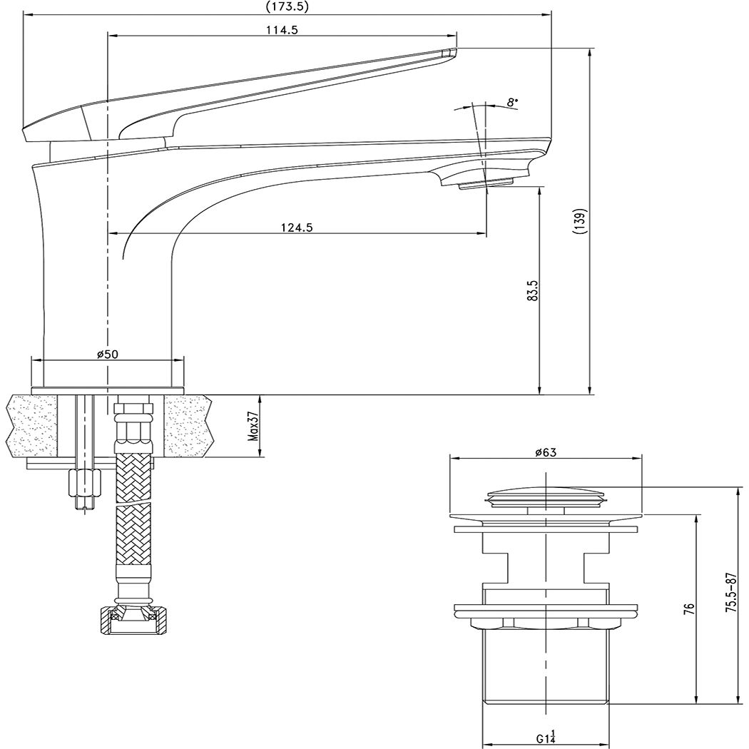 Смеситель для умывальника монолитный Lemark Allegro, LM5906CW