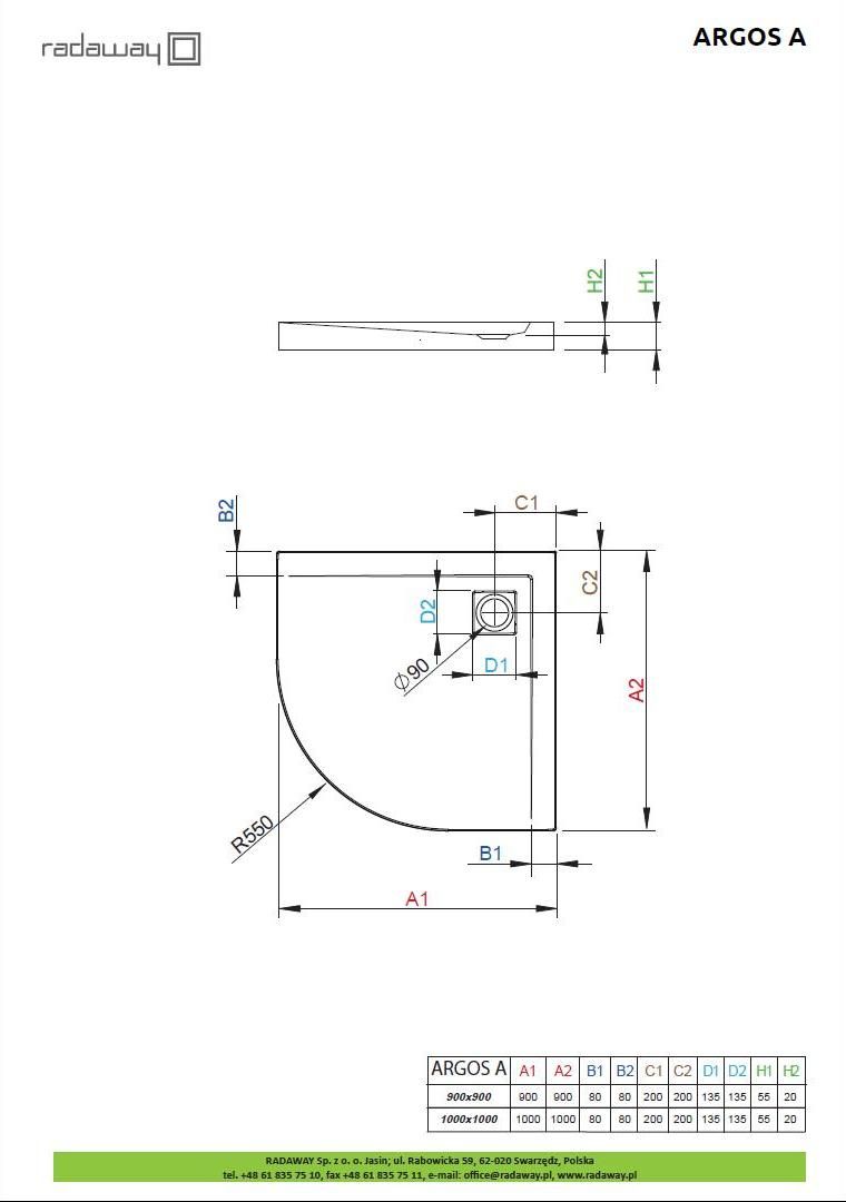 Душевой поддон Radaway Argos A