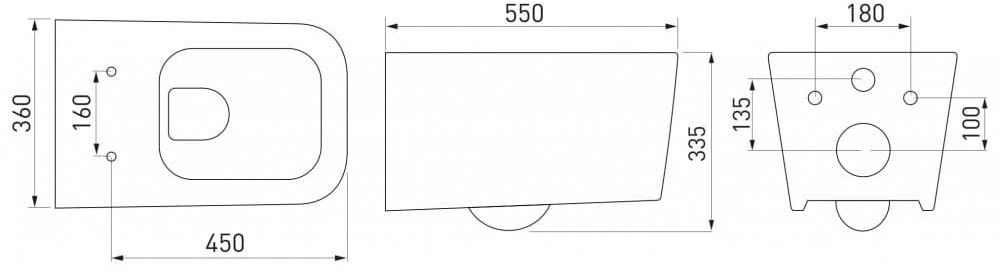 Комплект Berges Novum, кнопка F3 хром глянец, унитаз Floe Rimless, сиденье Floe Slim, 043223