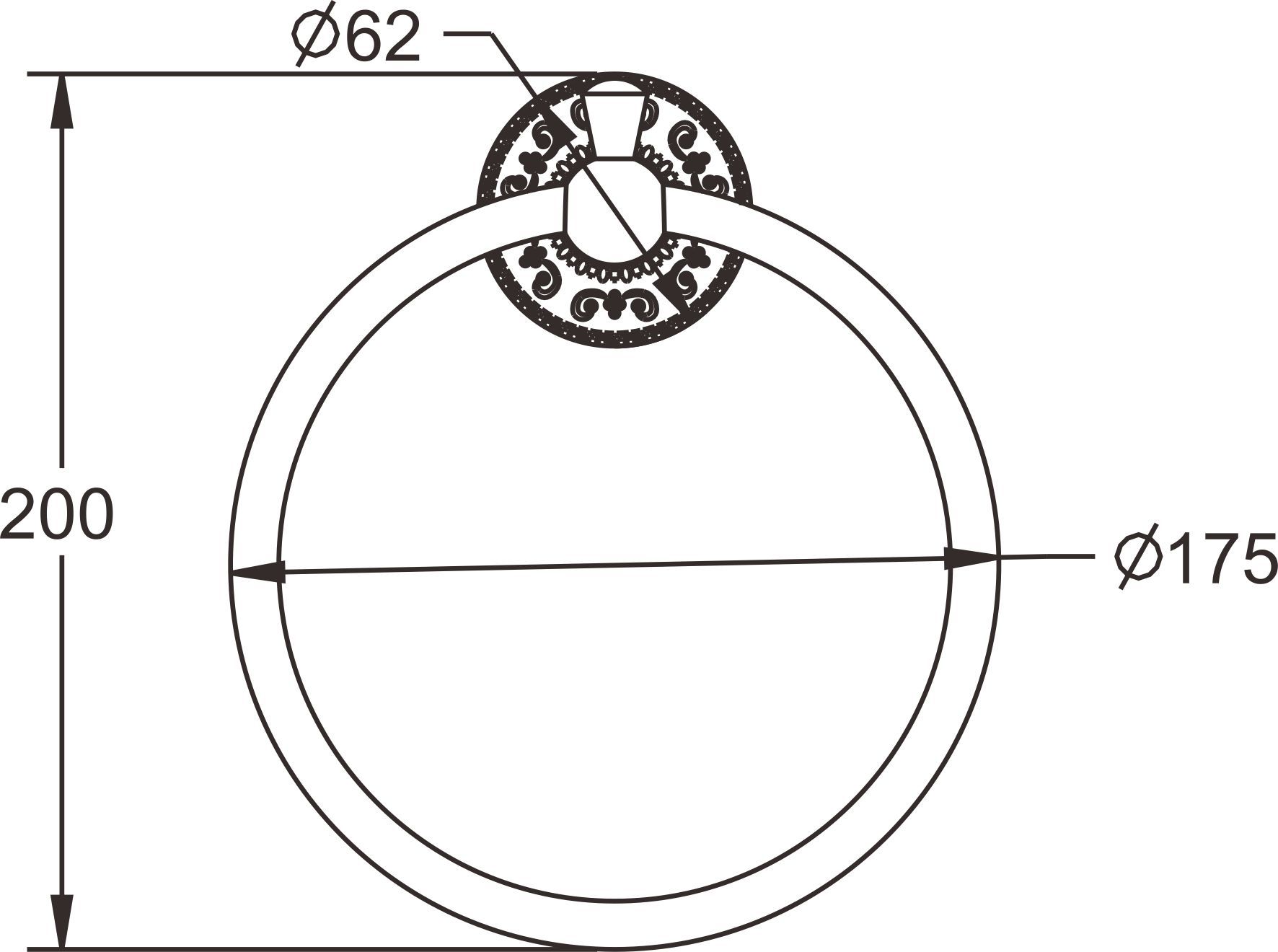 Полотенцедержатель кольцо Rose, RG1006Q
