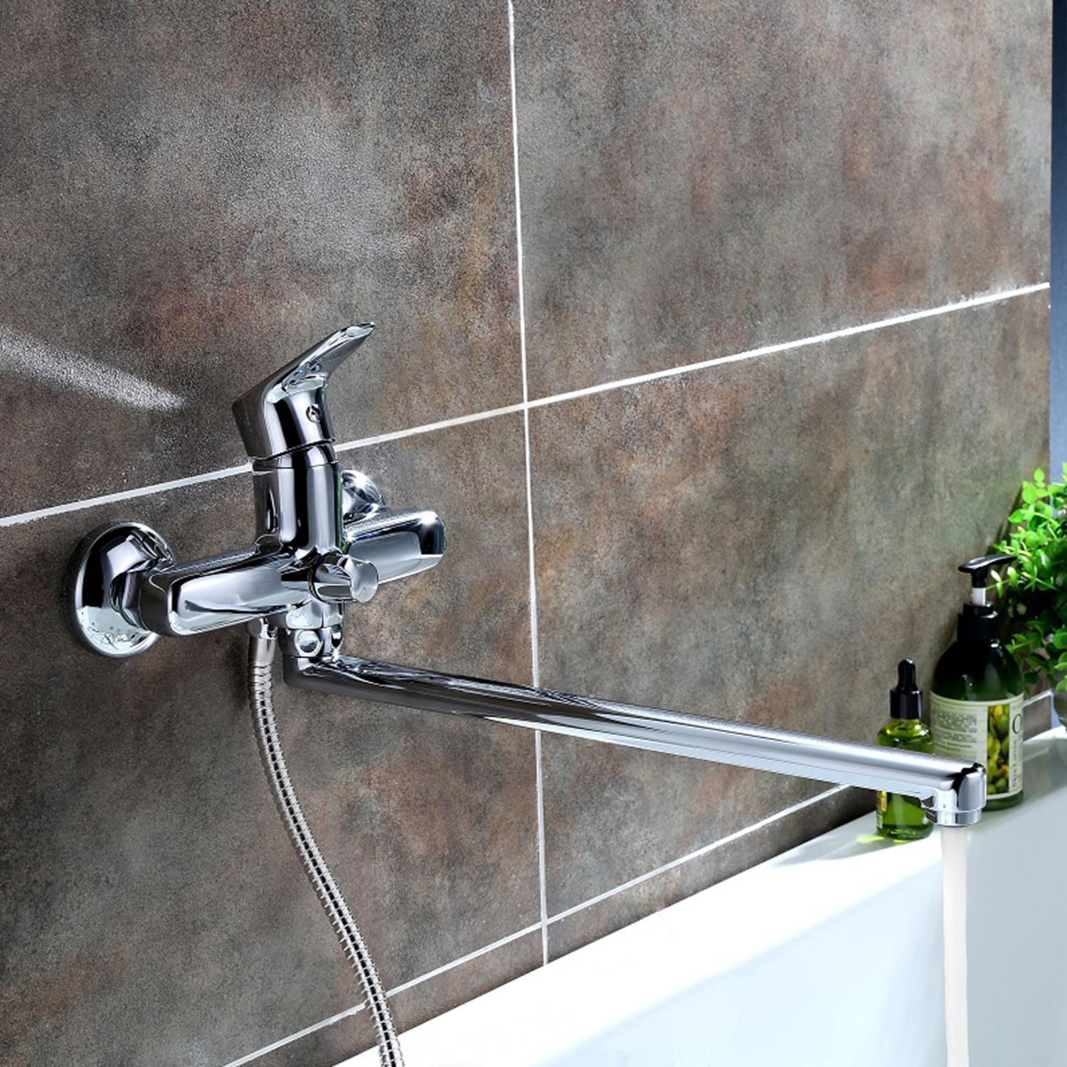 Смеситель для ванны с длинным изливом с керамическим дивертором, Iddis Zodiac, ZODSBL2i10WA