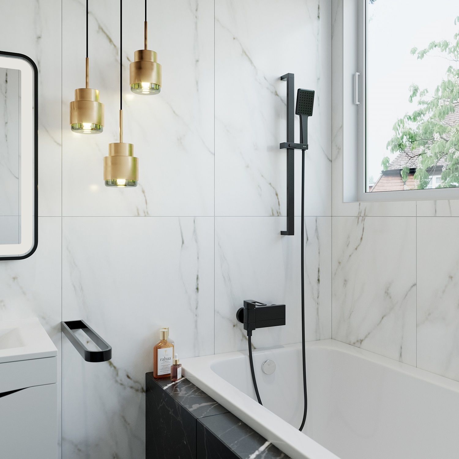 Стойка для душа черная, Iddis Slide, SLI70BLi17