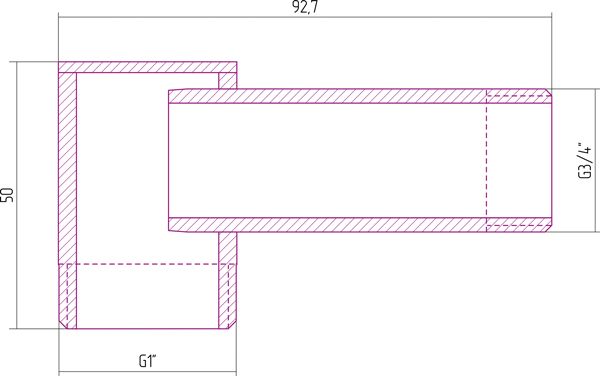 Уголок переходной Сунержа 1" НР - 3/4" НР, 00-1506-0134