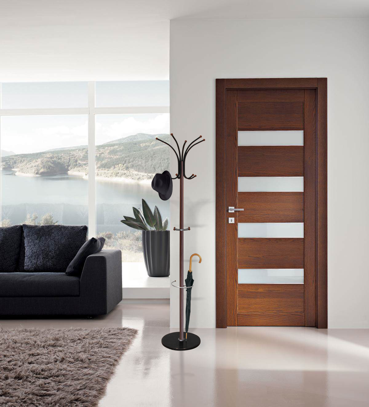 Вешалка Sheffilton SHT-CR9 темный орех/мрамор, 903276