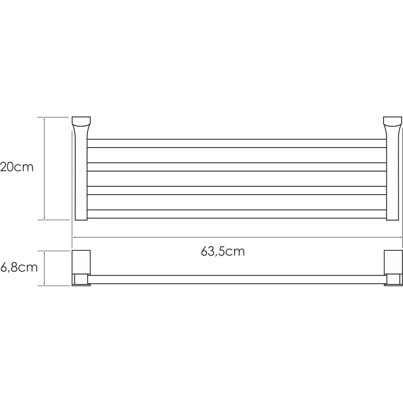 Полка для полотенец WasserKRAFT Leine, K-5011WHITE
