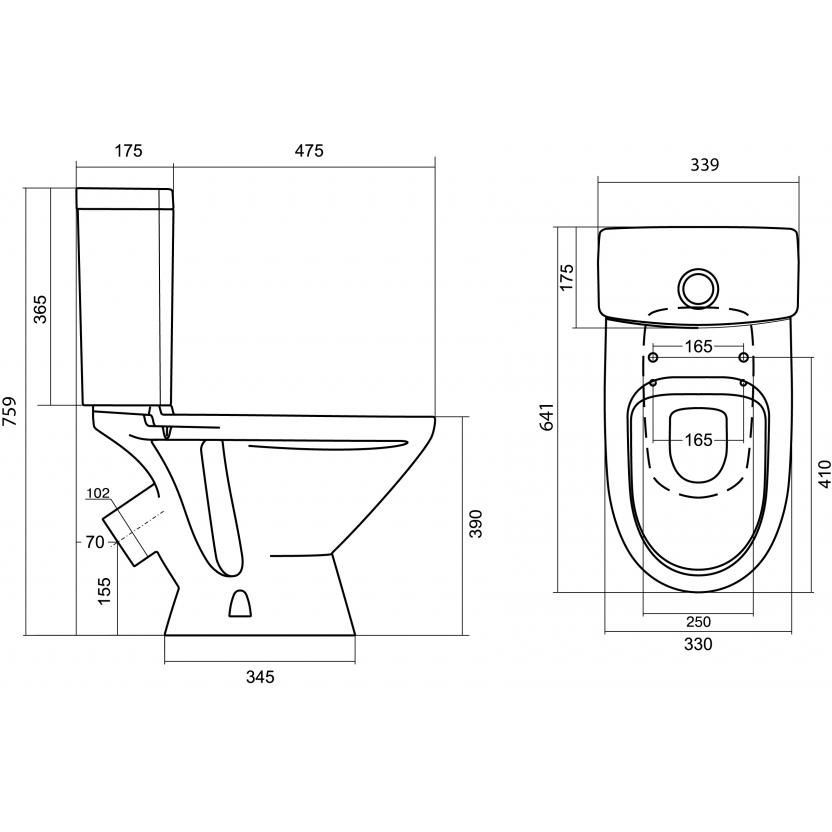 Напольный унитаз Santek Лига, 2 режима, сиденье полипропилен, 1.WH30.2.197