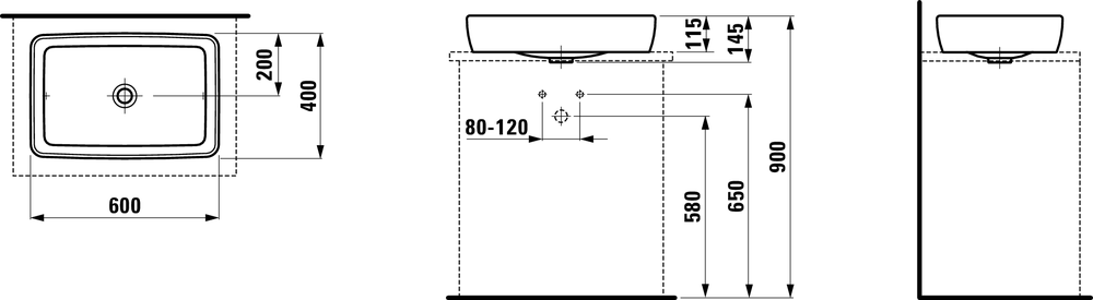 Раковина-чаша Laufen Pro S 60x40, 8.1695.2.000.112.1