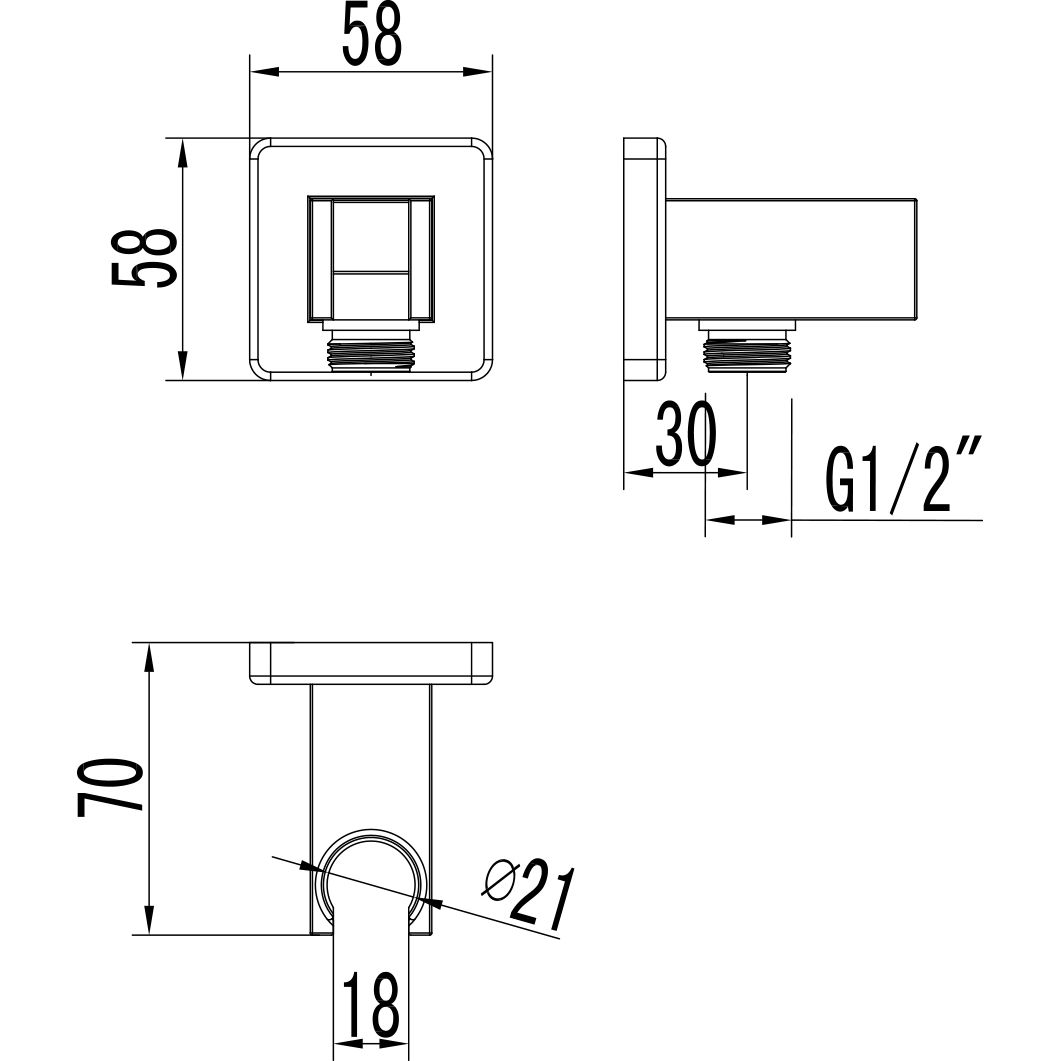 Подключение для душевого шланга с креплением для лейки Lemark, LM4585C