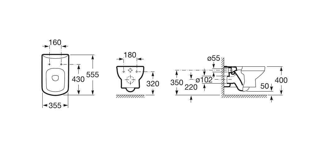 Унитаз подвесной Roca Dama Senso, 7346517000