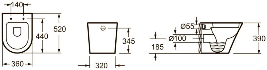 Приставной унитаз Lavinia Boho Biore, 33040040