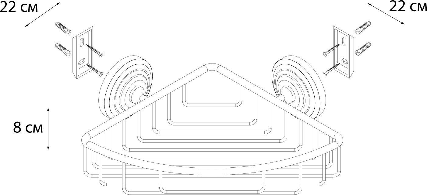 Мыльница решетка угловая Fixsen Retro, FX-83809B