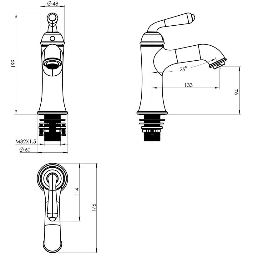 Смеситель для умывальника Vivi Felice 0530 Cromo