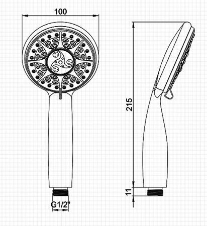 Душевая лейка 3 режима Ledeme L16