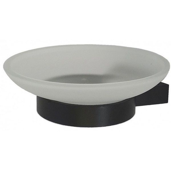 Стеклянная мыльница настенная (черный) Ledeme L5502