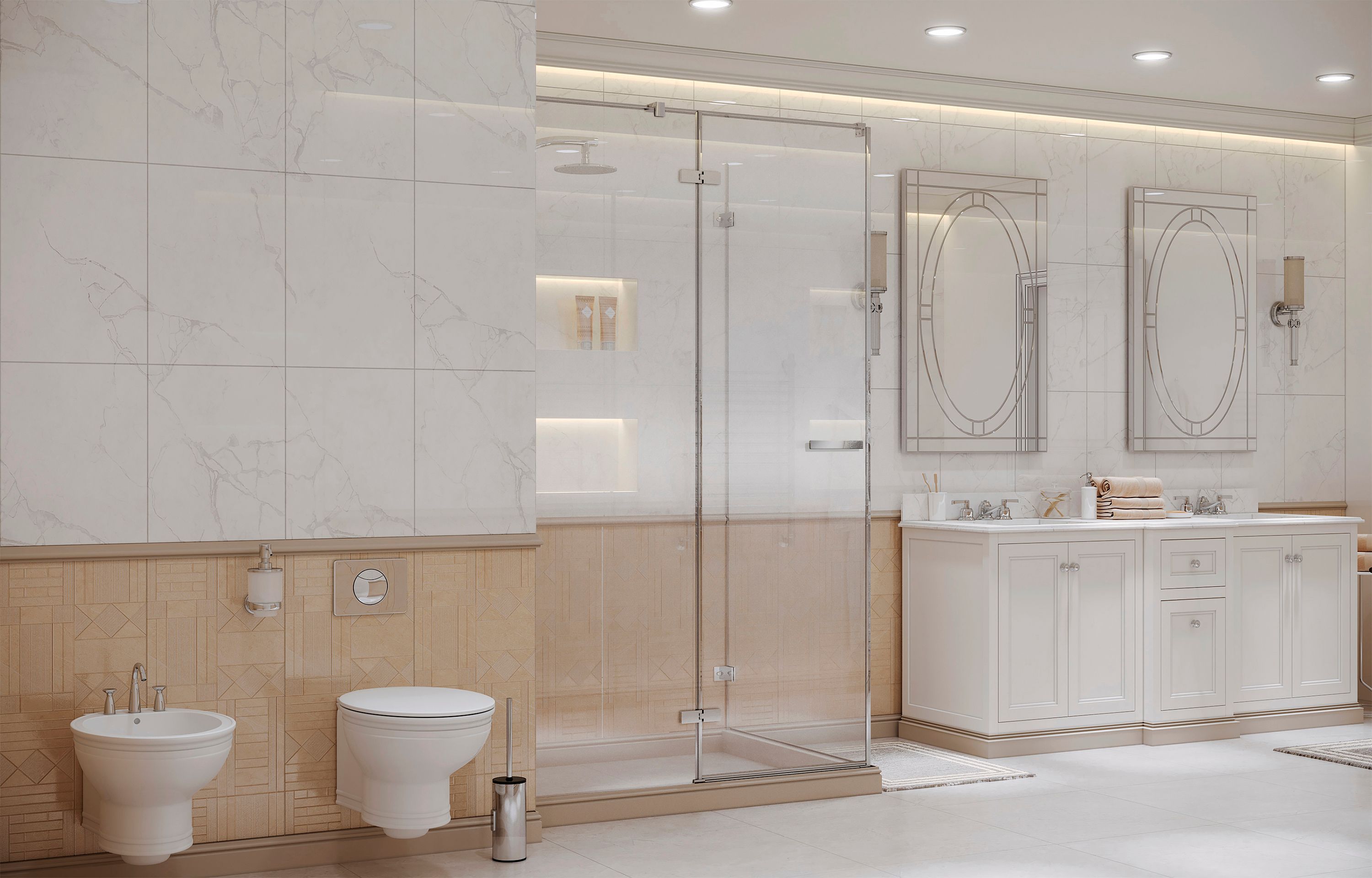 Прямоугольное душевое ограждение Ambassadro Amber 10011104L