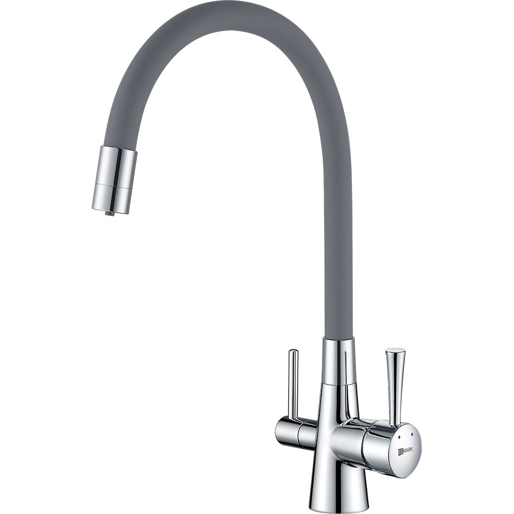 Смеситель для кухни с гибким изливом с подключением к фильтру питьевой воды Lemark Comfort, LM3075C-Gray