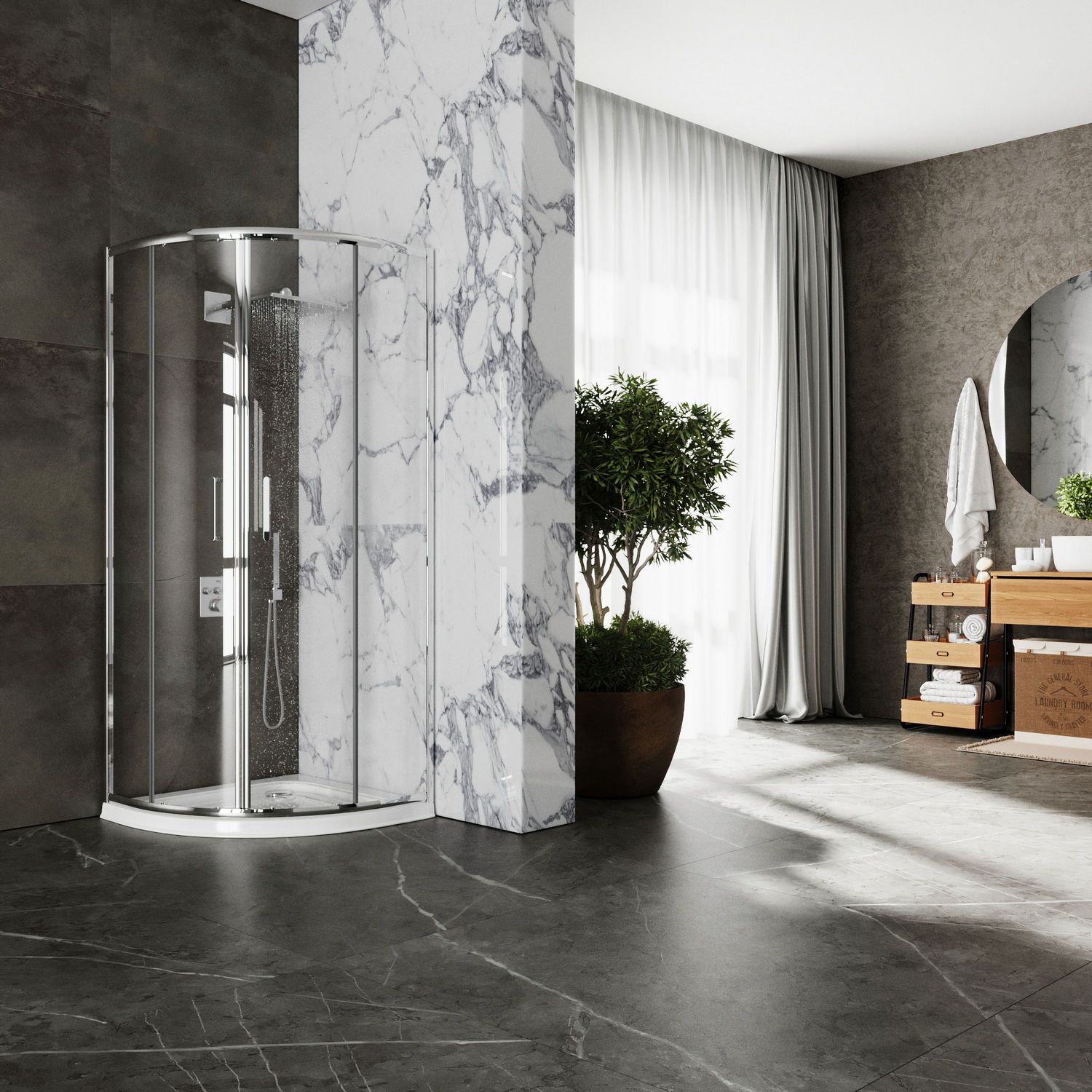 Душевой уголок Roxen Santi 90x90 прозрачное стекло, 55020-90