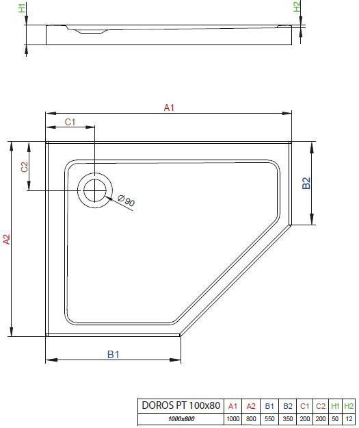 Душевой поддон Radaway Doros PT E