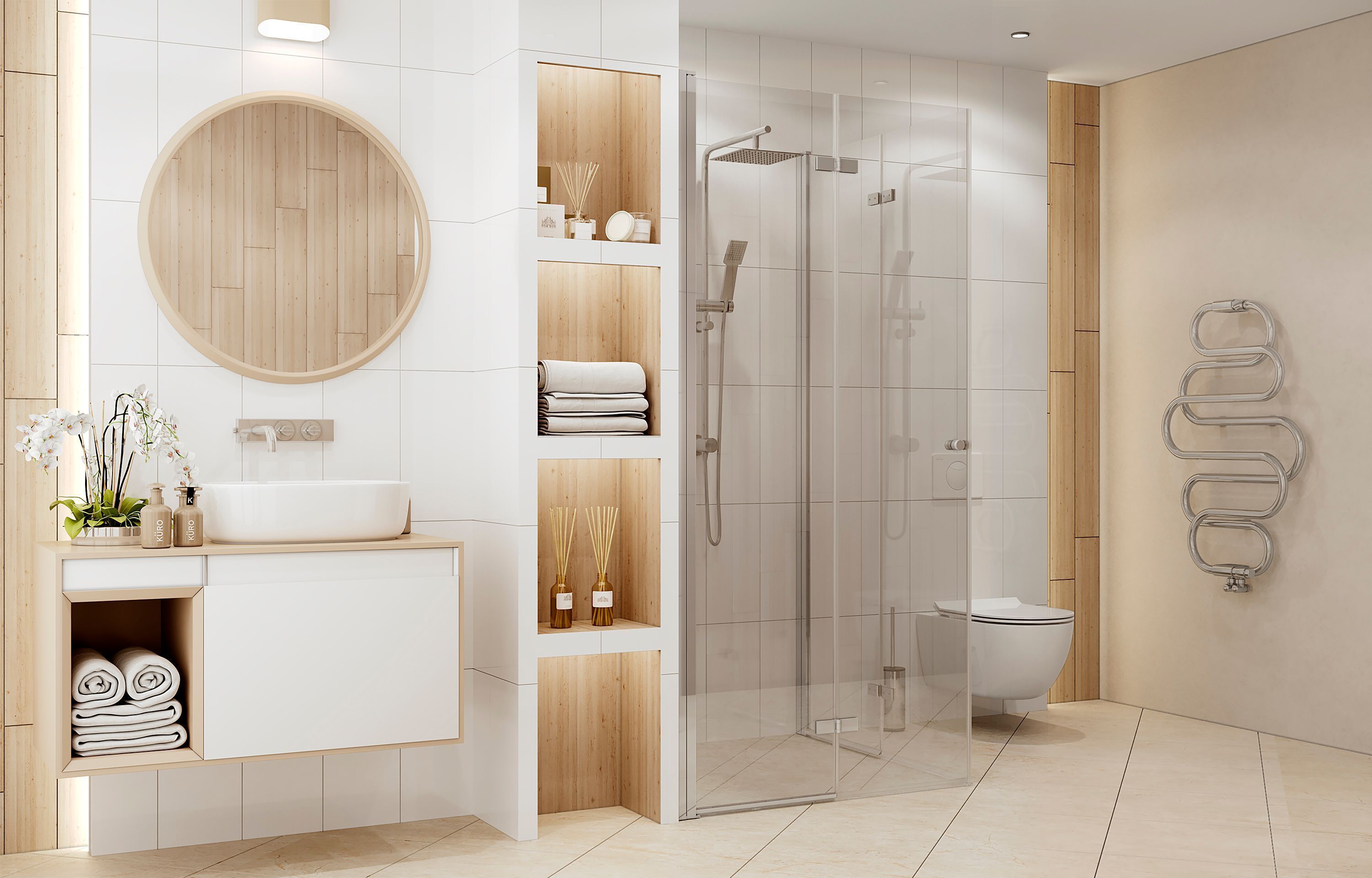 Квадратное душевое ограждение с распашными дверями Ambassador Nord