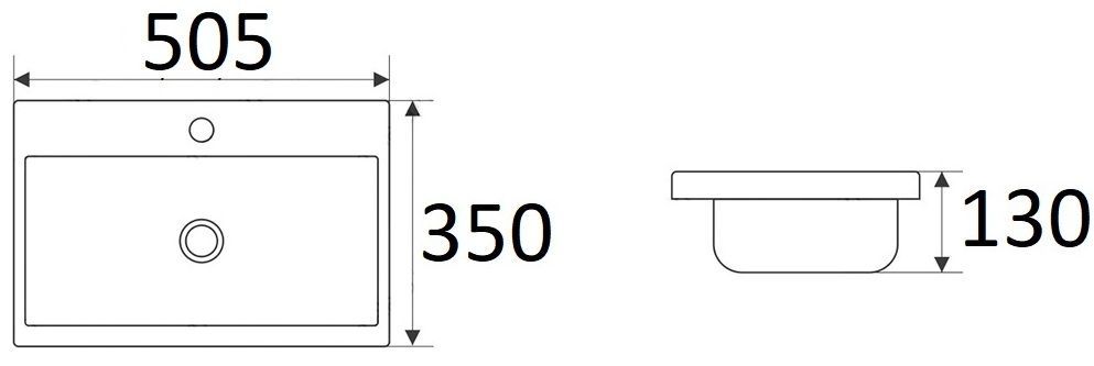 Раковина для ванной Ceramalux 50.5x35.5, 9595-50
