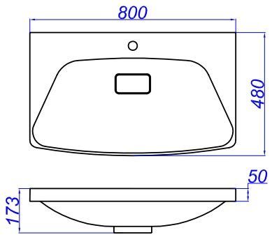 Умывальник Aqwella Neringa 80, Ner.08.04.D