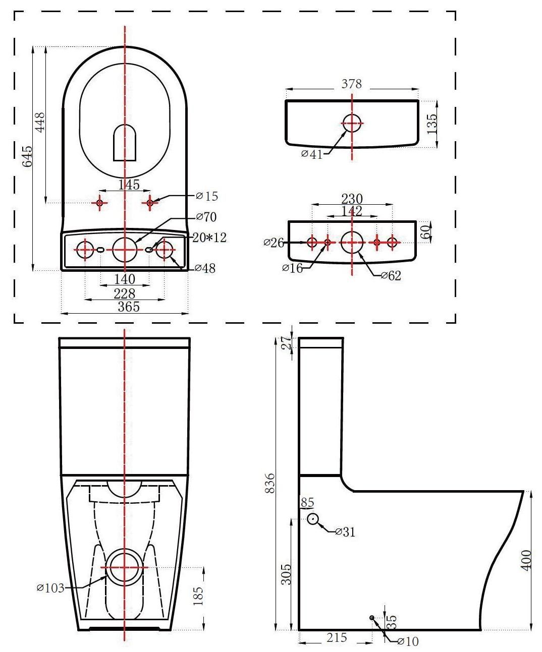 Унитаз-компакт Bravat Pura