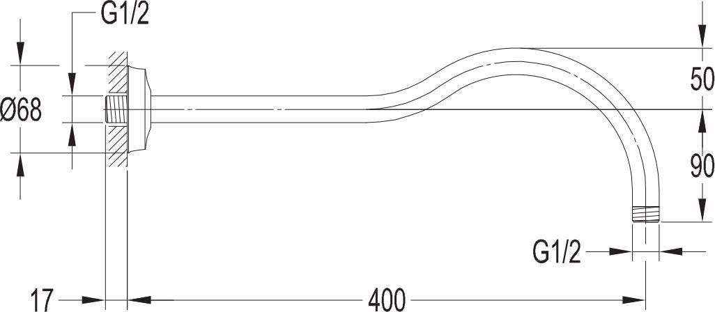 Кронштейн душевой настенный Omnires, RA06CR