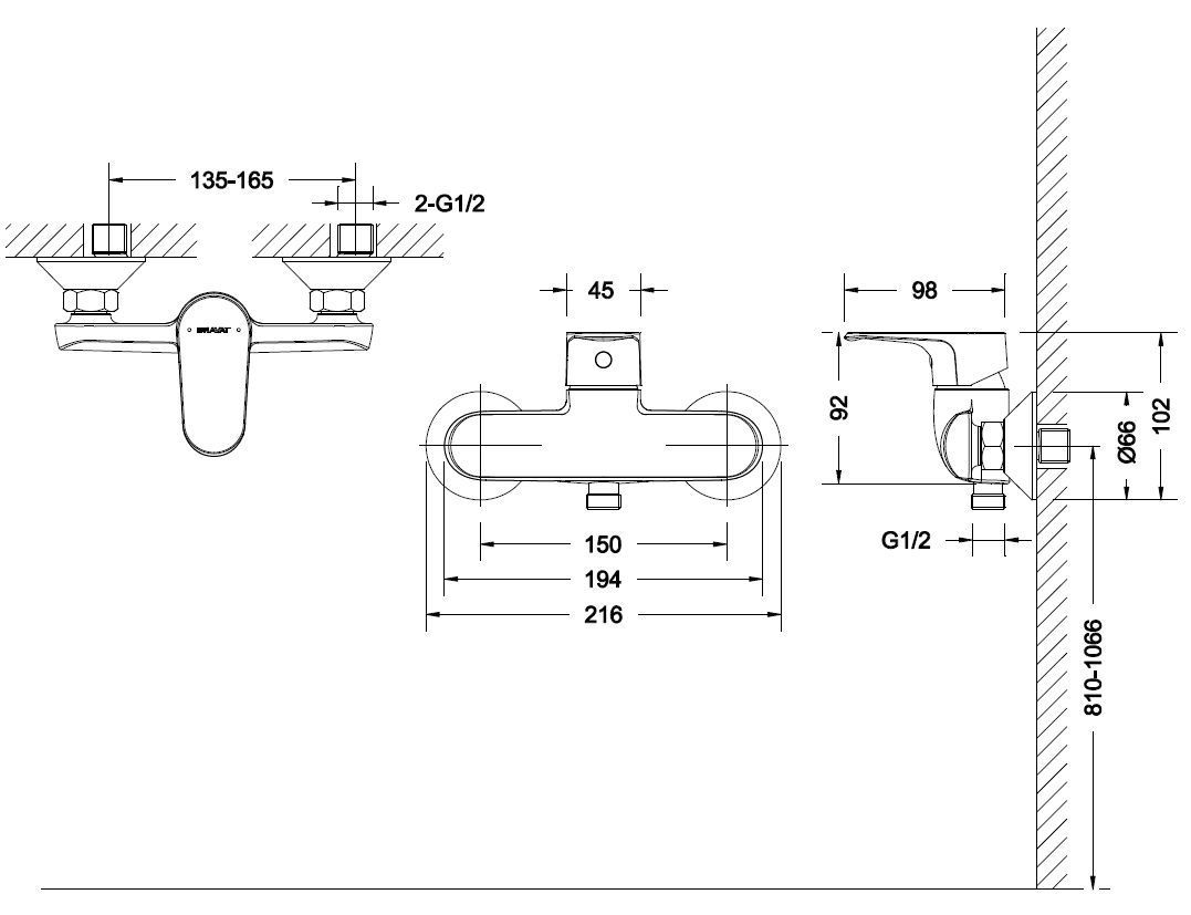 Смеситель для душа Bravat Alfa F9120178CP-01