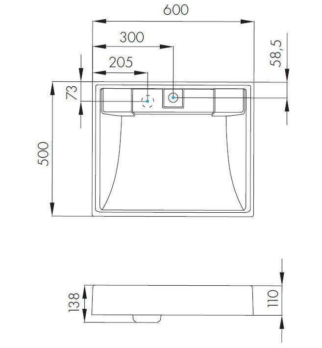 Умывальник Акватон Рейн 60, 1A72103KRW010