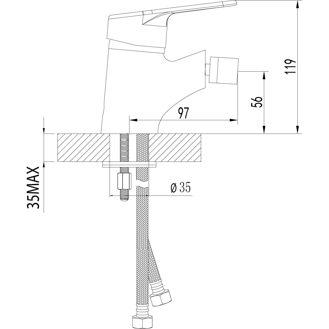 Смеситель для биде Lemark Luna, LM4108C