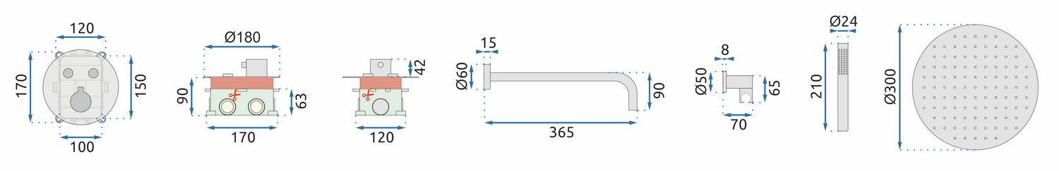 Душевая система Rea Miler Black, REA-P6713