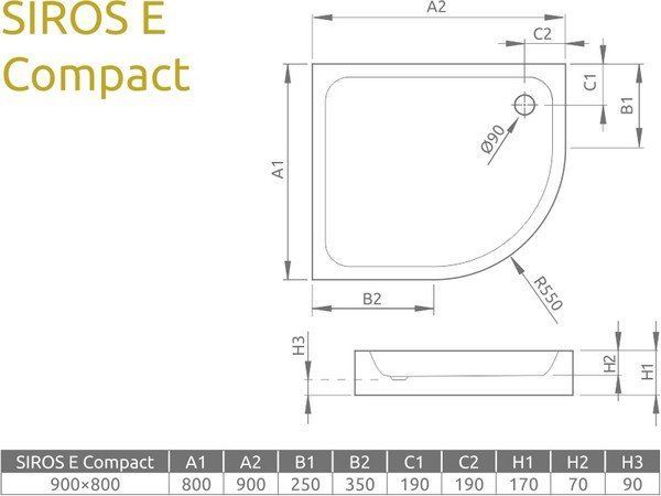 Душевой поддон Radaway Siros E Compact