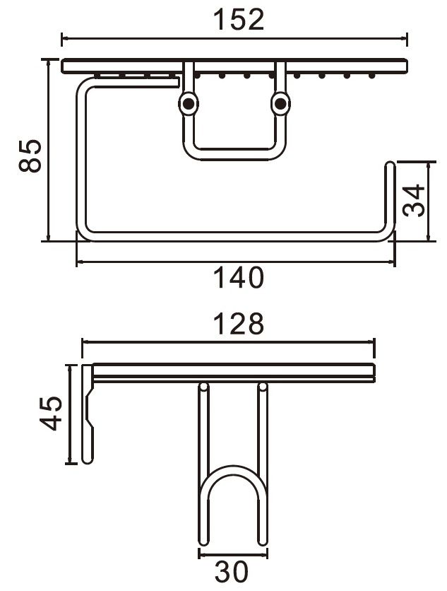Держатель туалетной бумаги с полкой Ledeme L505