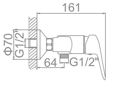 Смеситель для душа Ledeme L2051