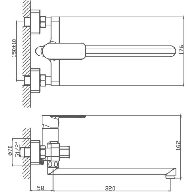 Смеситель для ванны Haiba HB22617