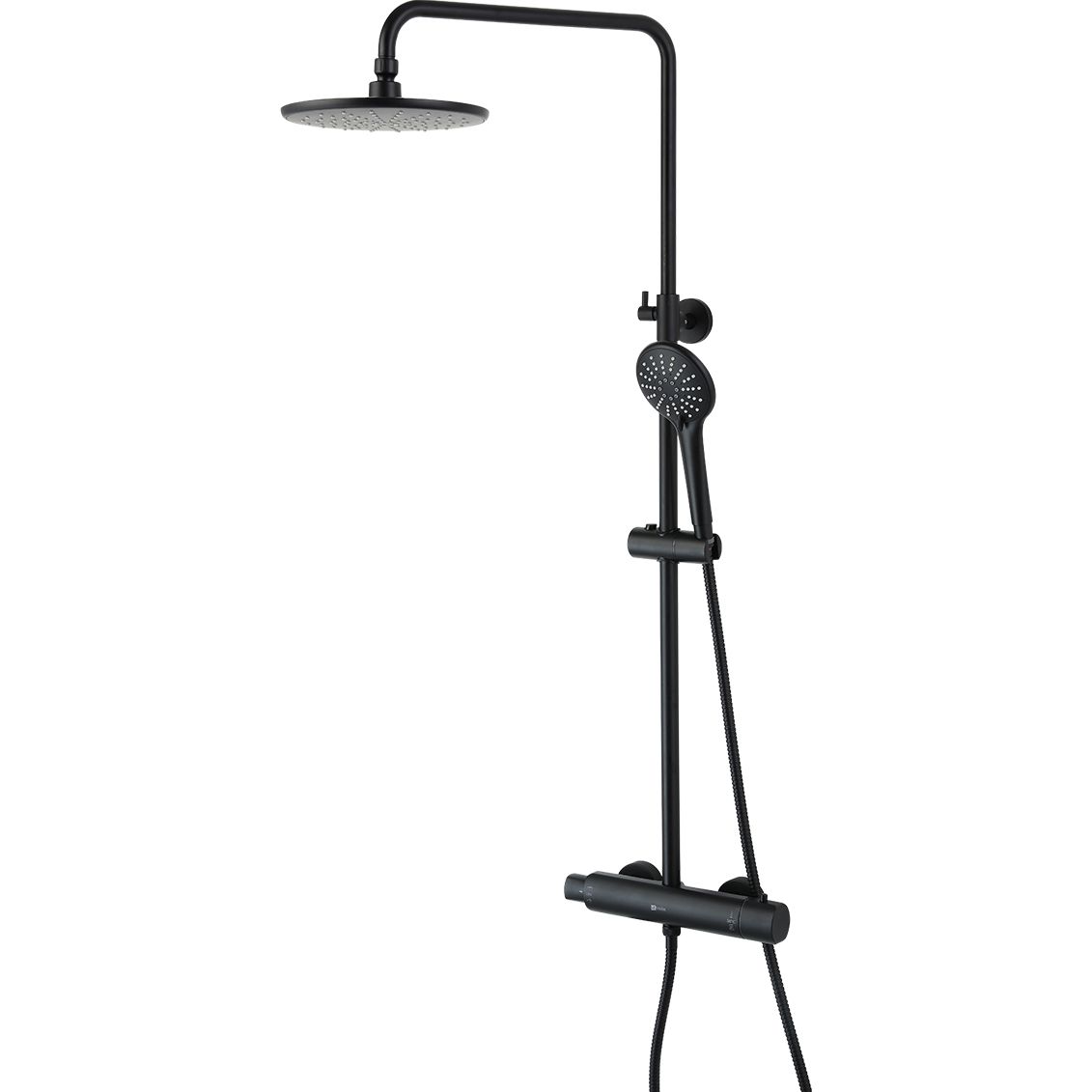 Смеситель для душа термостатический с верхней душевой лейкой 3 функции Lemark Bronx, LM3770BL