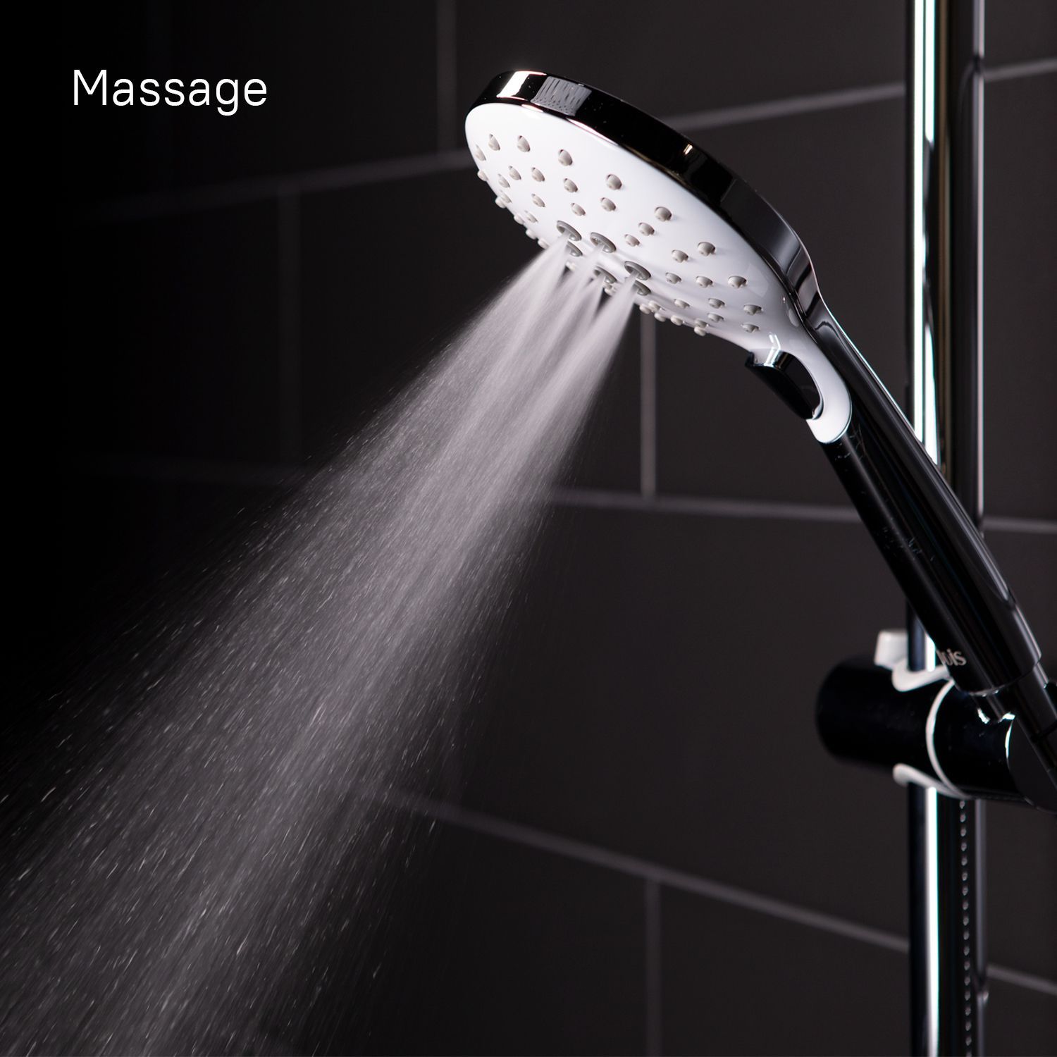 Душевой гарнитур с верхней лейкой, белый, Iddis Ray, RAYSW3Fi76