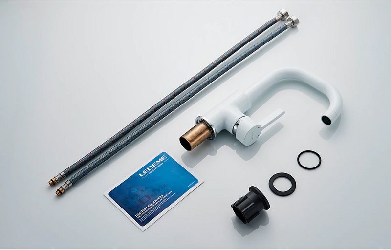 Смеситель для умывальника белый Ledeme L1099W