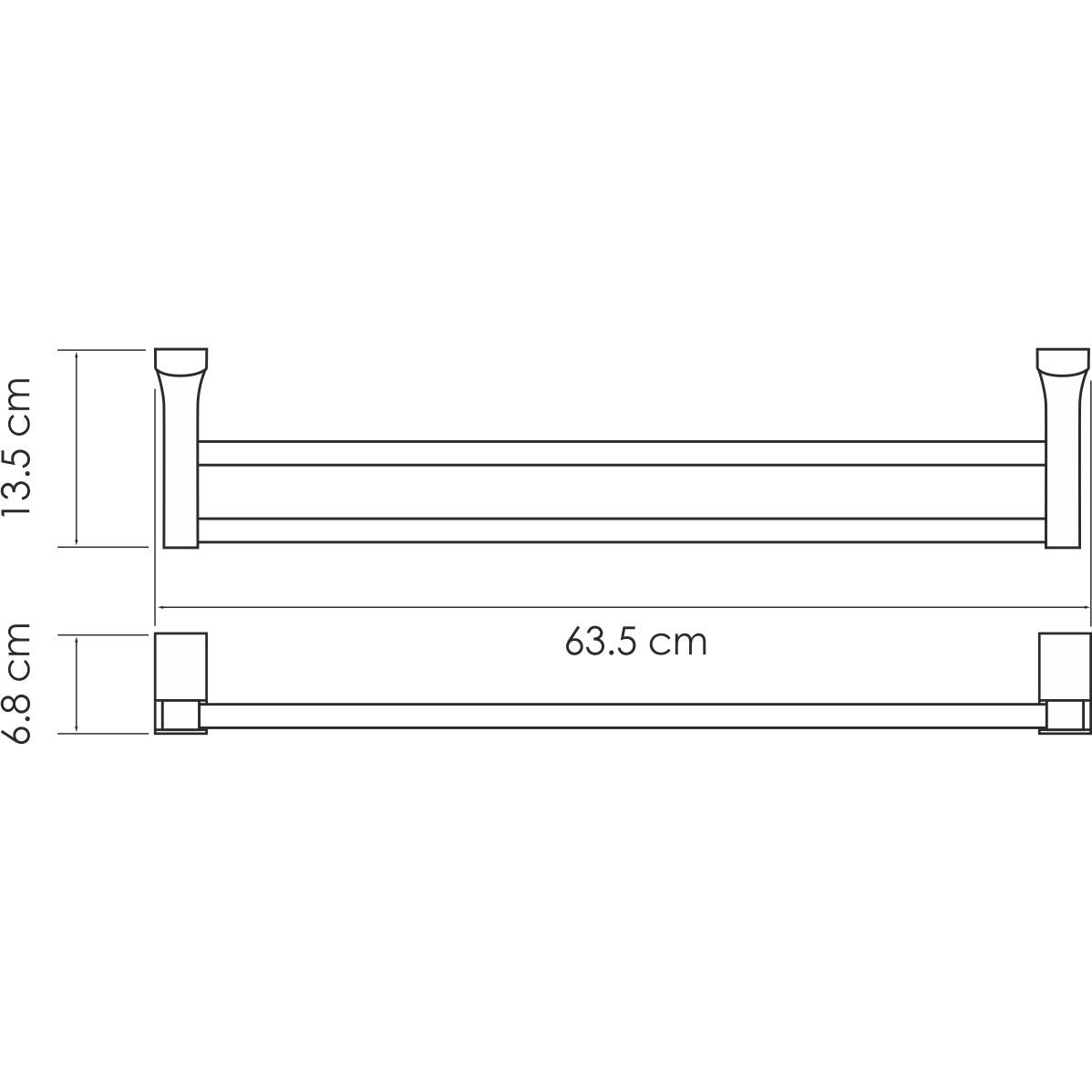 Держатель полотенец двойной WasserKRAFT Leine, K-5040WHITE