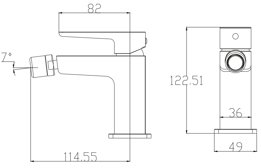 Смеситель для биде Omnires Parma, PM7420BL