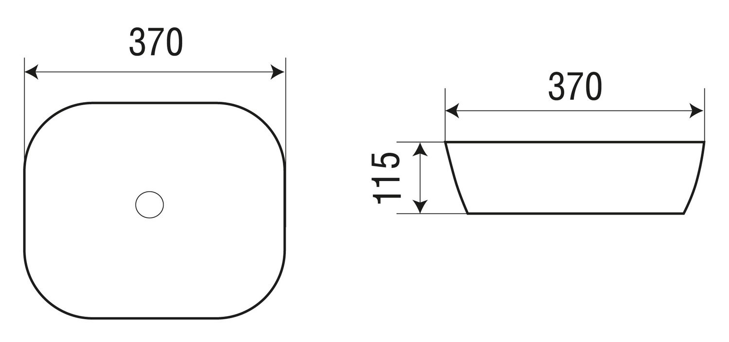 Раковина накладная WeltWasser ELBACH 2184 MB 37x37