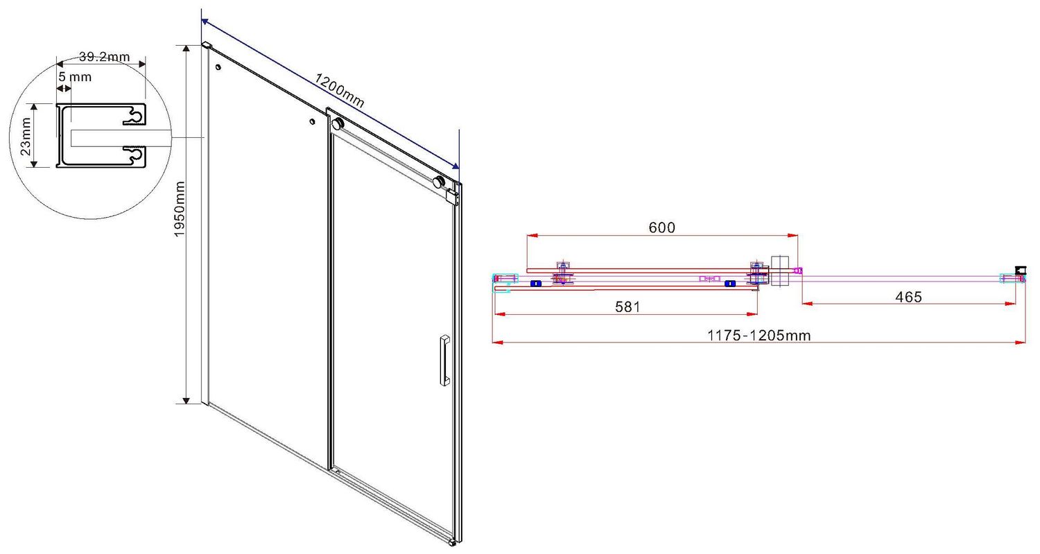 Душевая дверь Vincea Como 120, VPS-1C120CGB