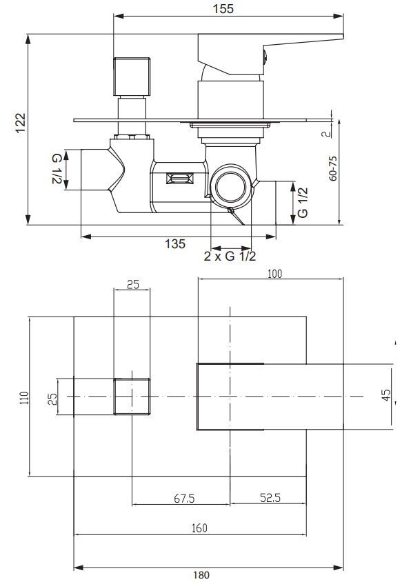 Смеситель для ванны Omnires Fresh, FR7135CR