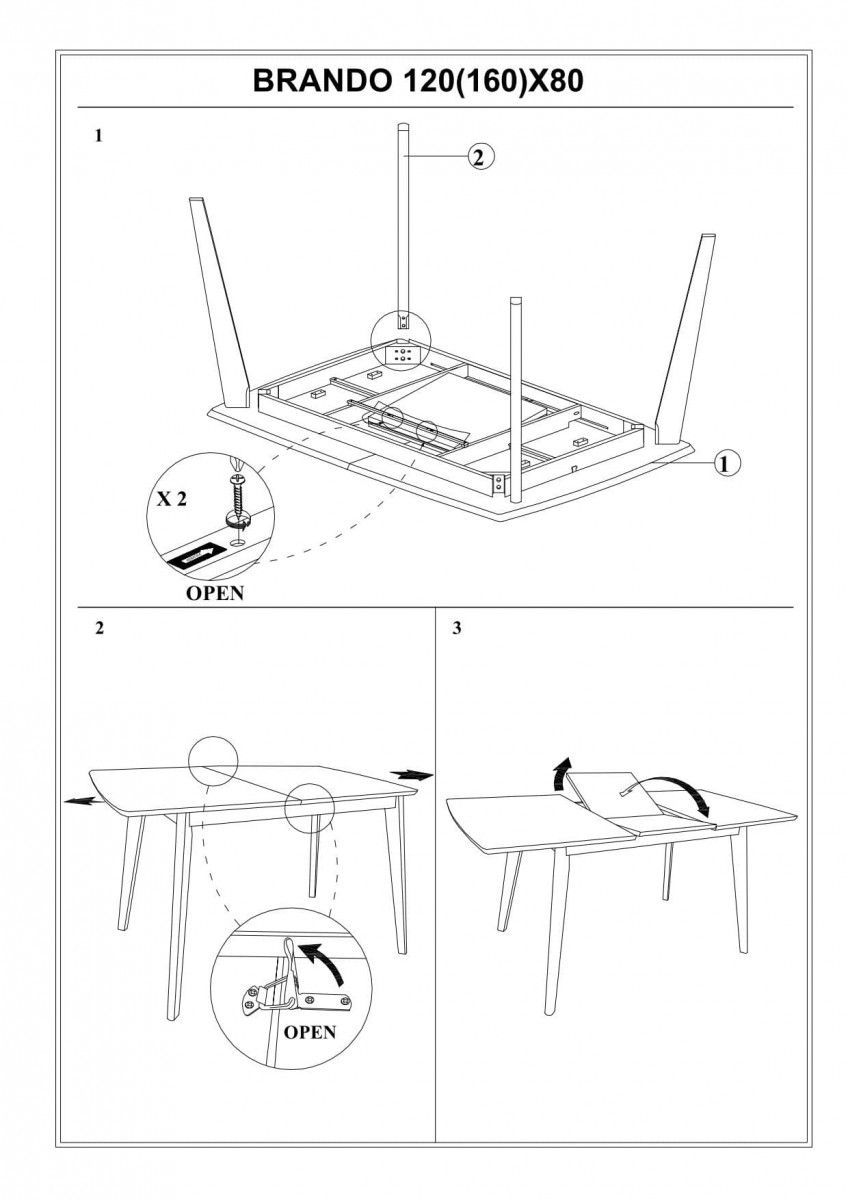 Стол обеденный Signal BRANDO 120 раскладной дуб, BRANDOD120