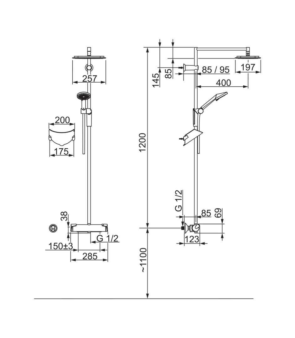 Душевая стойка с термостатом Oras Optima, 7192U